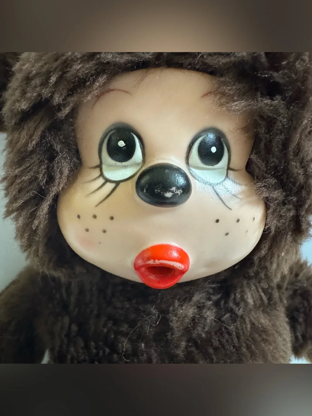 Vintage Monchhichi Style Thumb Sucking Monkey Doll Plush Rubber Face 10